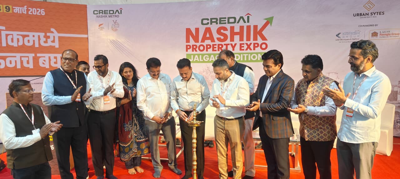 क्रेडाई नाशिक मेट्रोतर्फे जळगावमध्ये प्रॉपर्टी एक्स्पोचे मंत्री गिरीश महाजन यांच्या शुभहस्ते शानदार उद्धाटन.